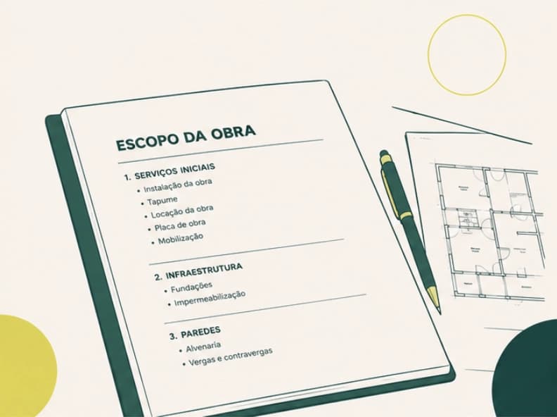 Projeto e escopo definidos antes da obra